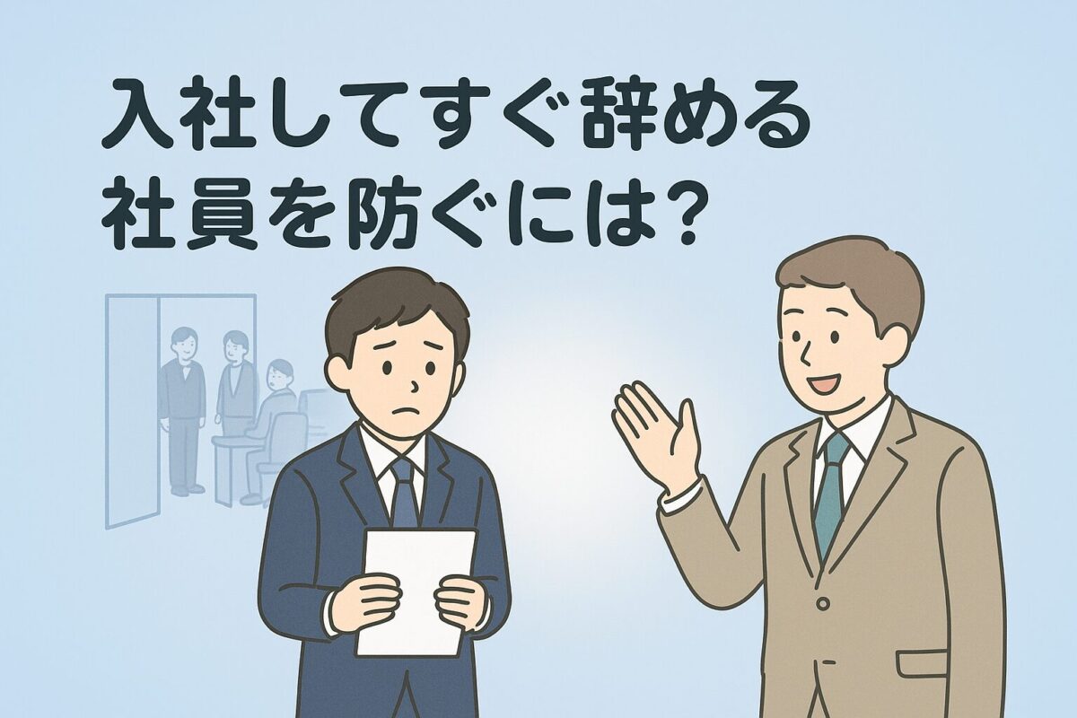 入社してすぐ辞める社員を防ぐには？のタイトル、入社員が困惑した表情で立っている